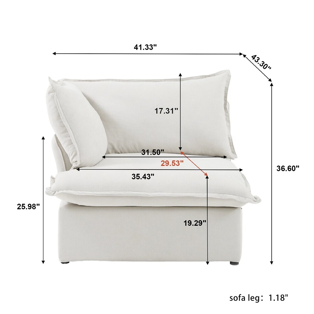 L Shaped Linen Sectional Sofa Modern Comfortable Sofa