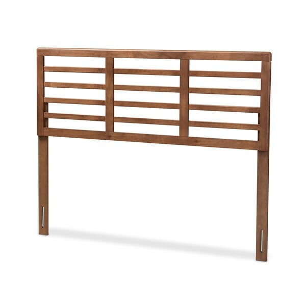 Mid-Century Walnut Wood Open Slat Headboard - - 28029599