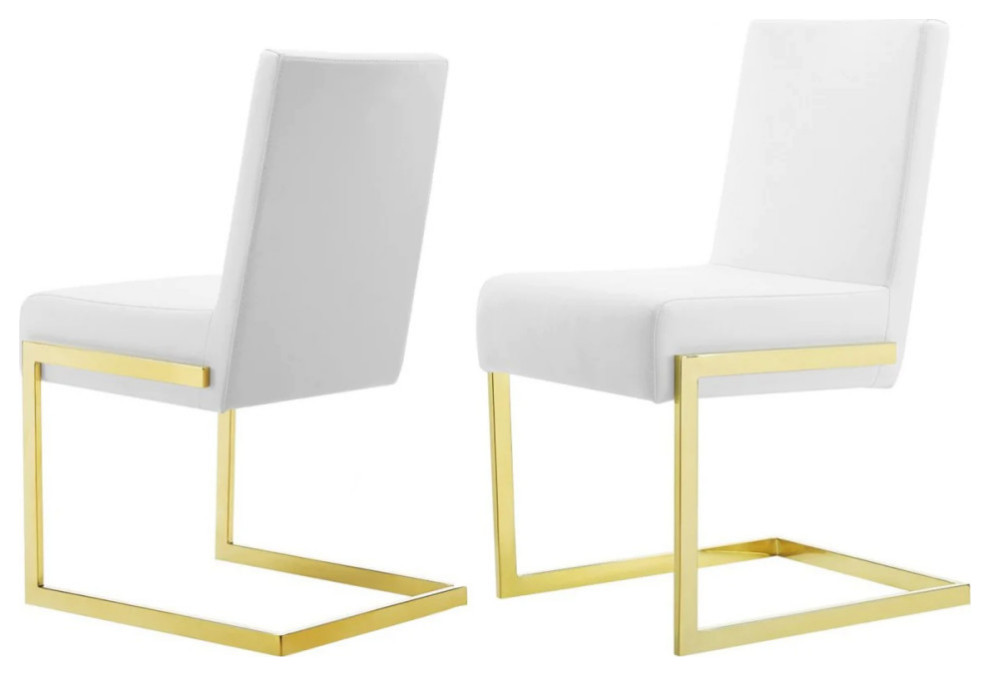 Miram Modern White Dining Chair  Set of 2   Contemporary   Dining Chairs   by V.S.D Furniture  Houzz