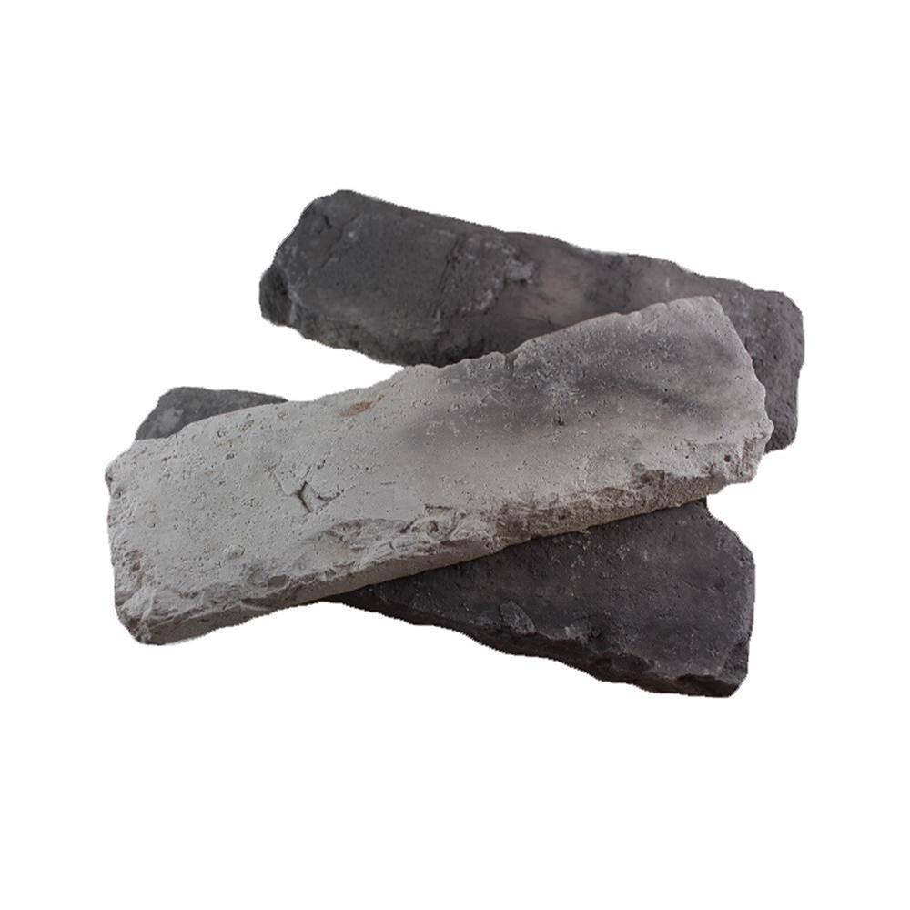 Koni Brick Old Chicago Grey 8.20 in. x 2.50 in. Thin Brick 10.76 sq. ft. Flats Manufactured Stone Siding KBFT-221GRY