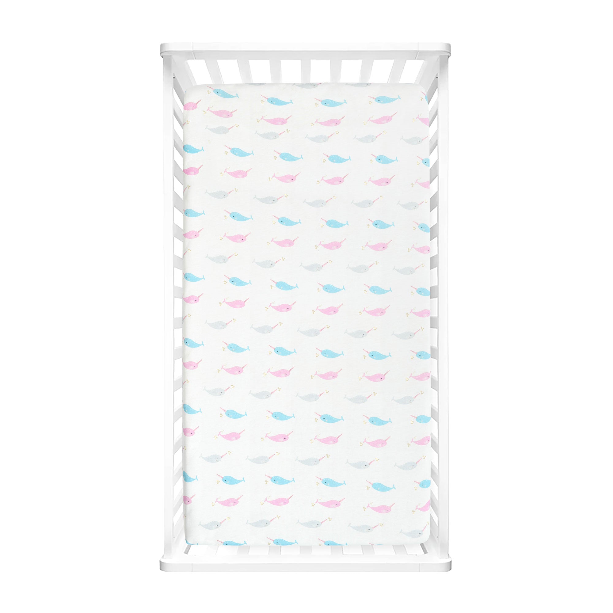 Narwhal Organic Cotton Fitted Crib Sheet