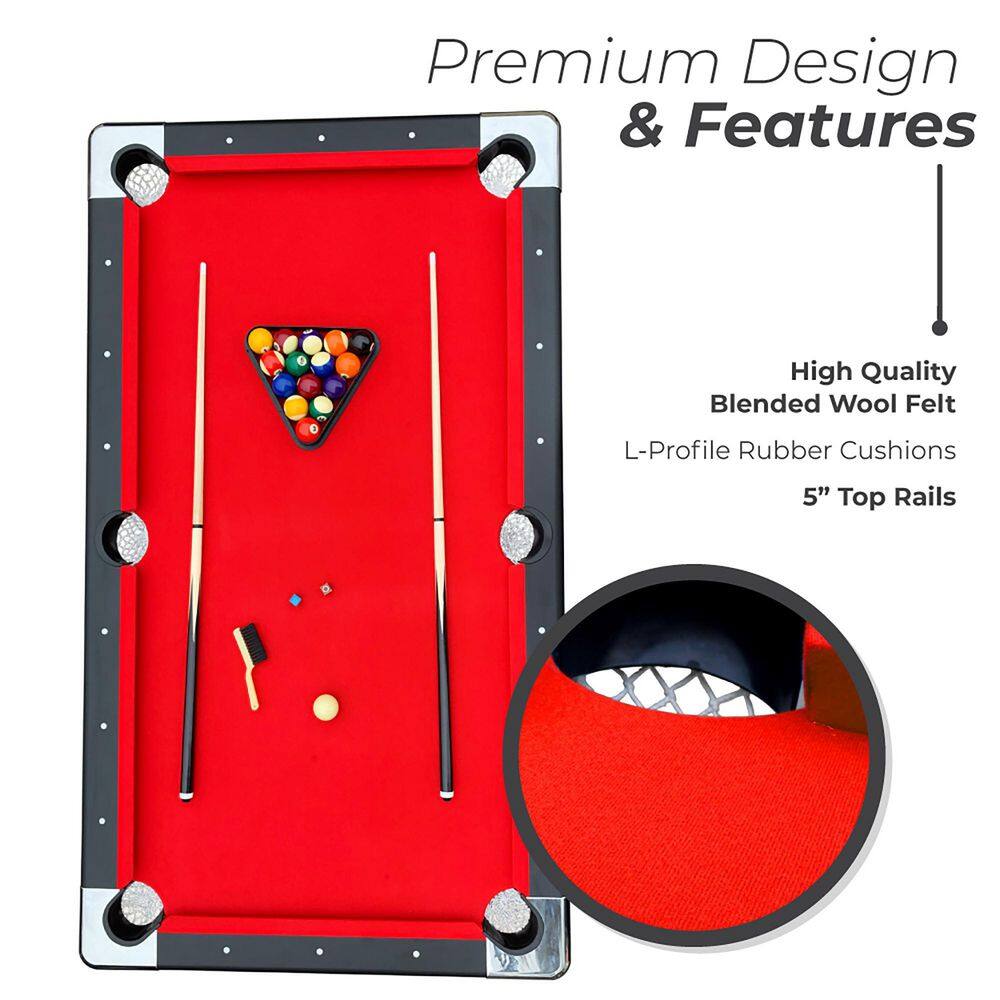 Hathaway Fairmont 6 ft. Portable Pool Table Red BG50347🎉Limited Time Offer🎉