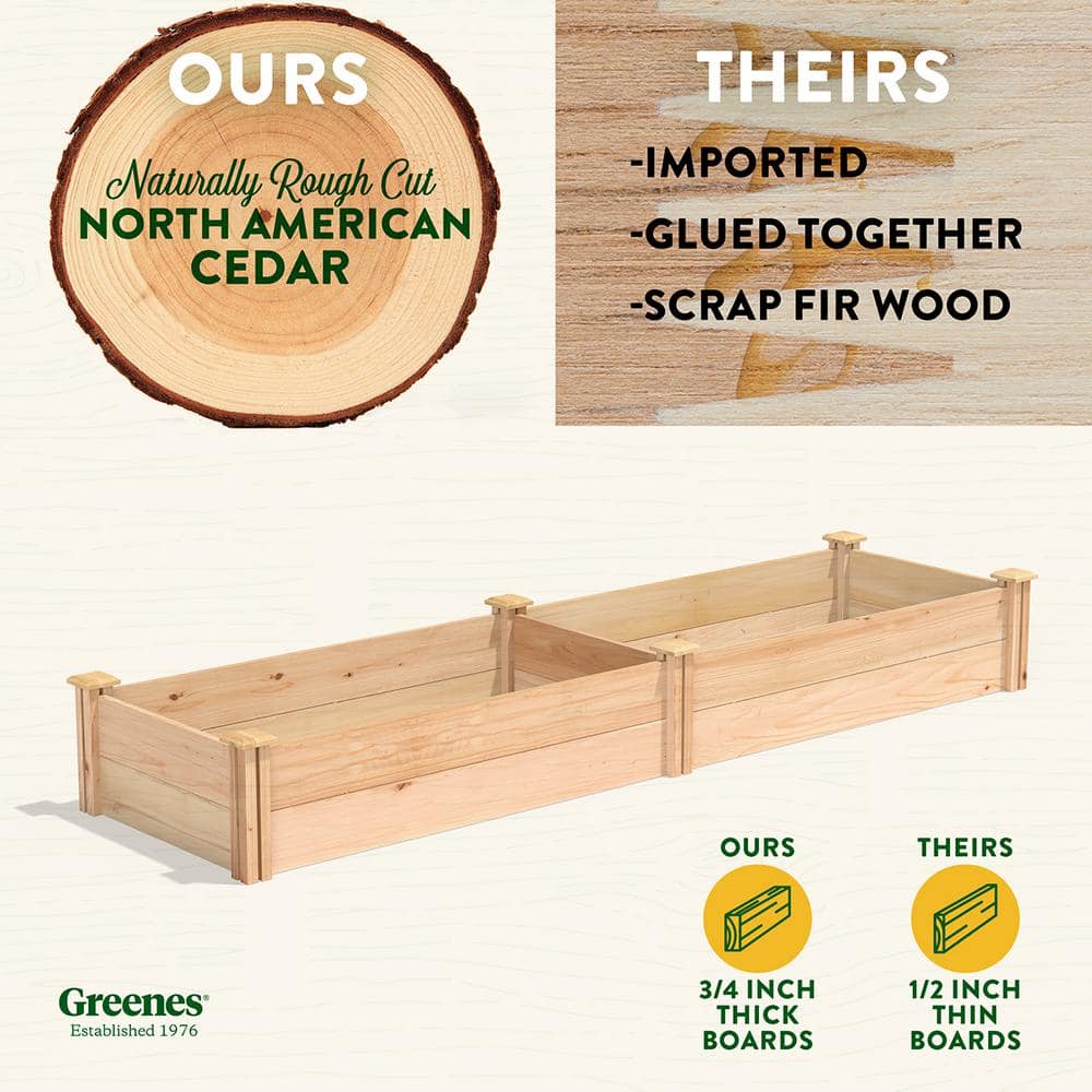 Greenes Fence 2 ft. x 8 ft. x 11 in. Premium Cedar Raised Garden Bed RC249612P