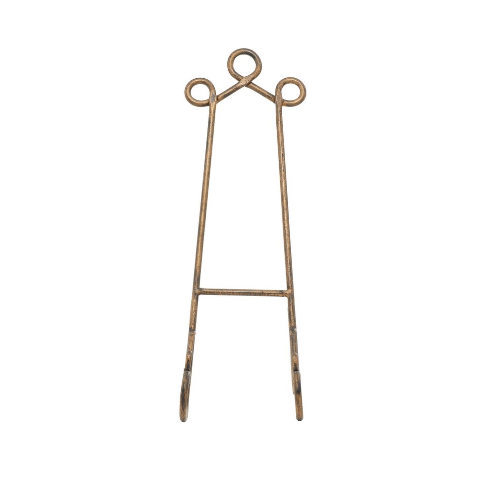 Goldtone Brusshed Metal Iron Traditional Table Top Easel