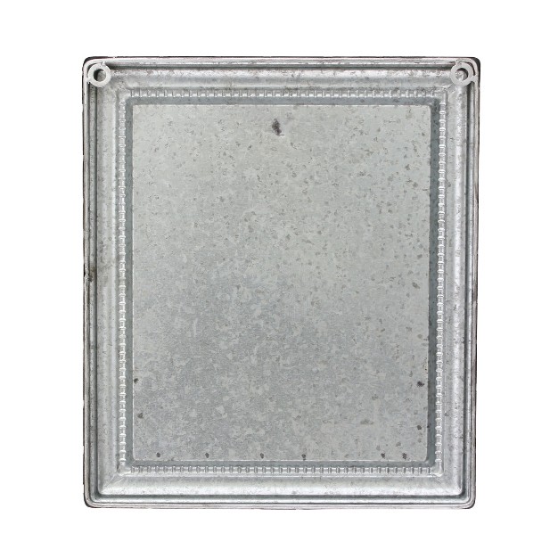 X 13 2 quot Rustic Galvanized Metal Magnetic Memo Board Silver Stonebriar Collection