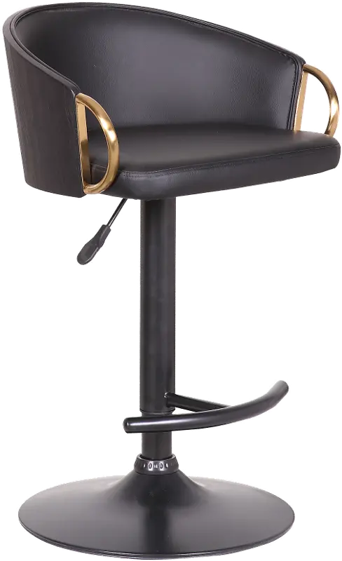 Solstice Black Swivel Adjustable Bar Stool