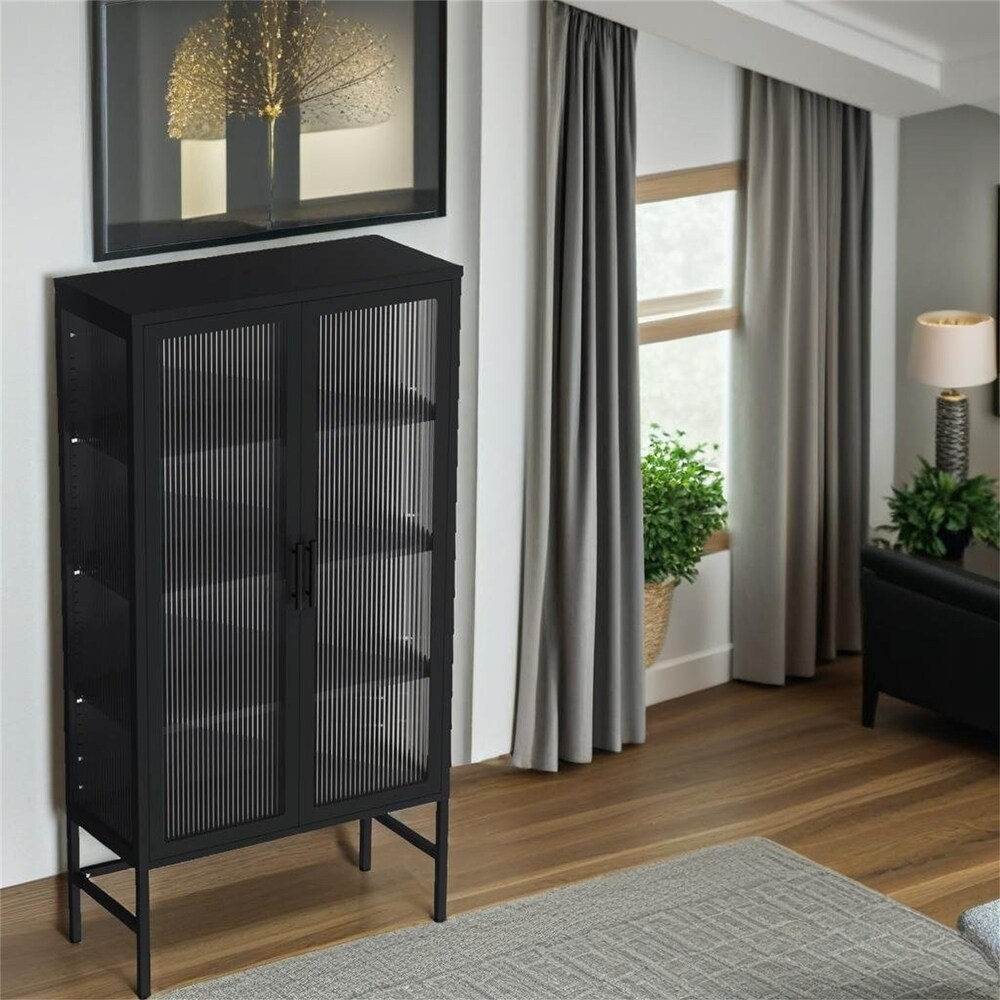 Double Glass Door Storage Cabinet