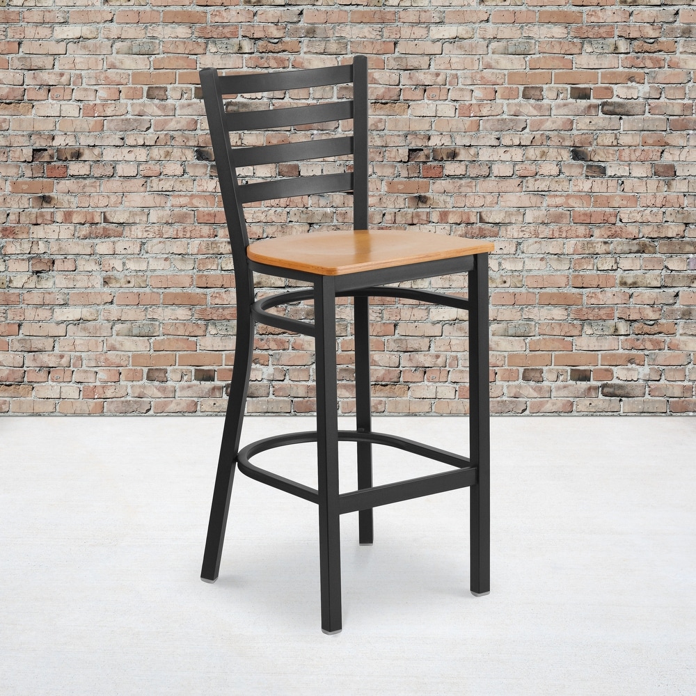 Ladder Back Metal Restaurant Barstool   17\