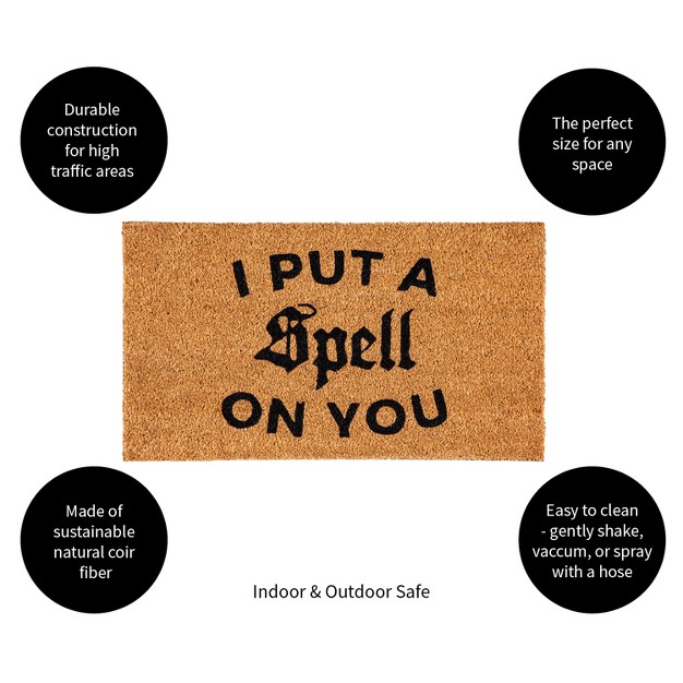 Evergreen 16 X 28 Halloween Greeting Coir Mat I Put A Spell On You For Indoor And Outdoor Decor