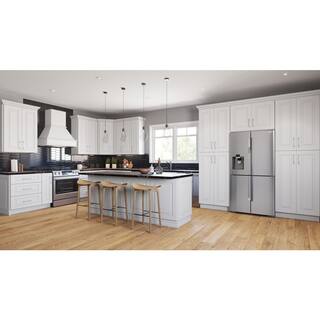 Home Decorators Collection Shaker . 63 in. W x 23.88 in. D x 34.5 in. H in White Kitchen Cabinet End Panel MBEP-GPW