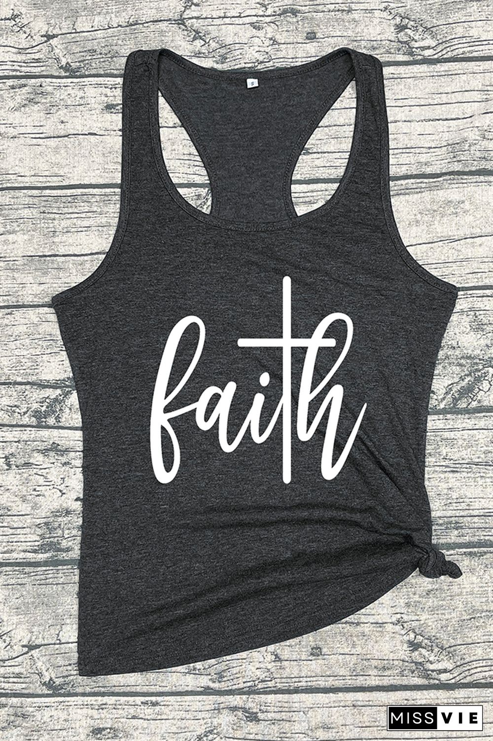 Faith Printed Sleeveless Tank Top Wholesale