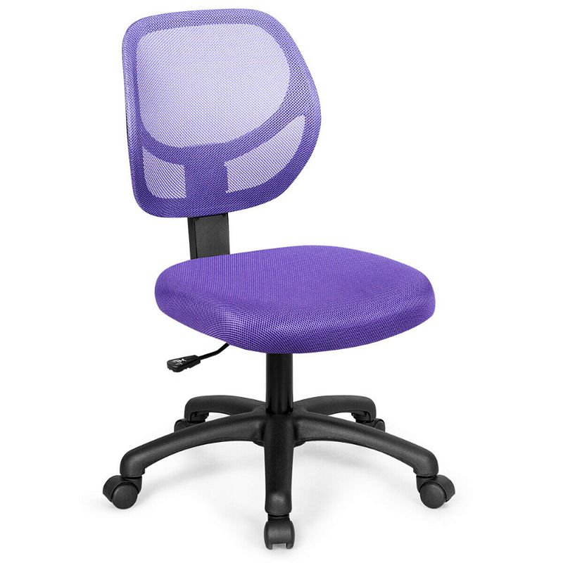 Low-back Computer Task Chair with Adjustable Height and Swivel Casters