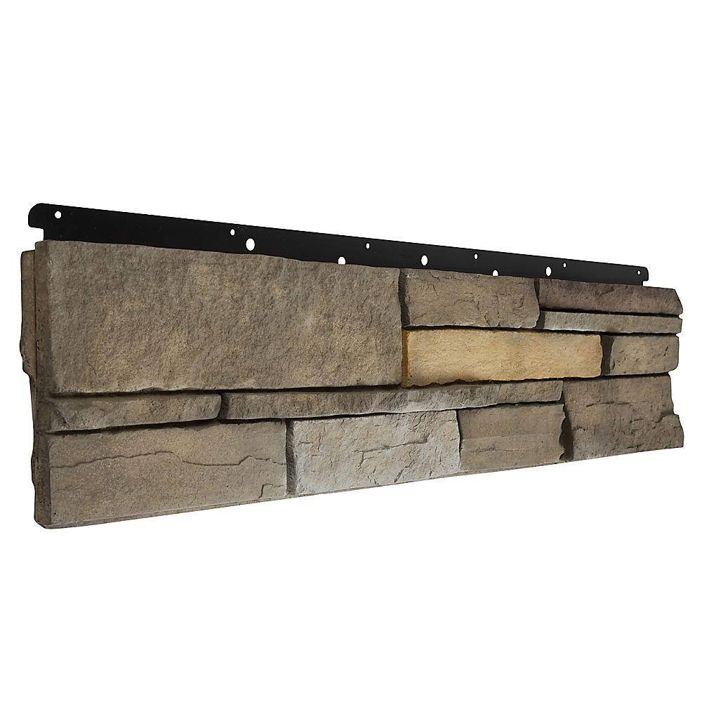 Boral 8 in. x 36 in. Versetta Stone Flat Ledgestone Sterling Siding (6-Bundles Per Case) 4210530