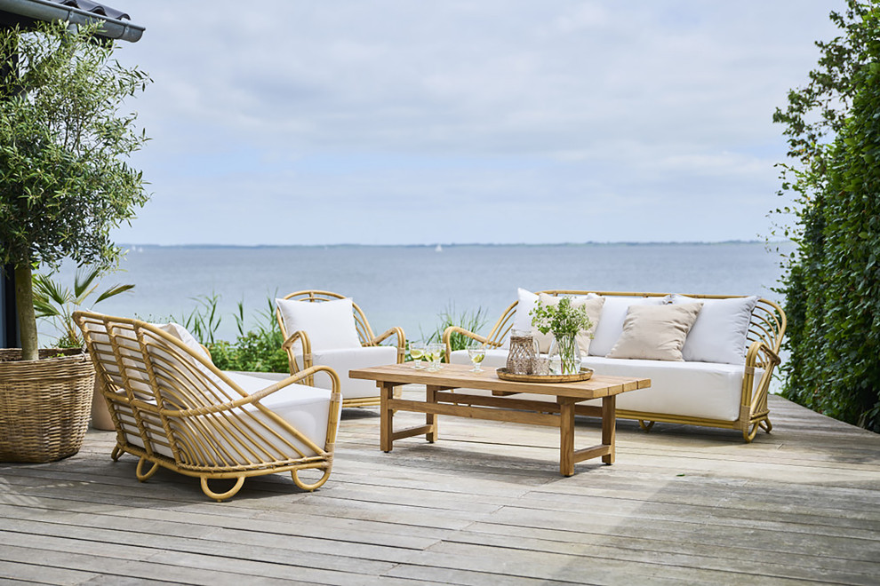 Julian Outdoor Teak Coffee Table  55x16 quotNatural   Midcentury   Coffee Tables   by Sika Design  Houzz