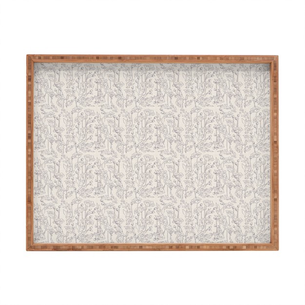 Holli Zollinger Poppy Grey Rectangle Bamboo Tray Deny Designs