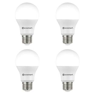 EcoSmart 60-Watt Equivalent A19 Non-Dimmable LED Light Bulb (5000K) Daylight (4-Pack) B7A19A60WUL34