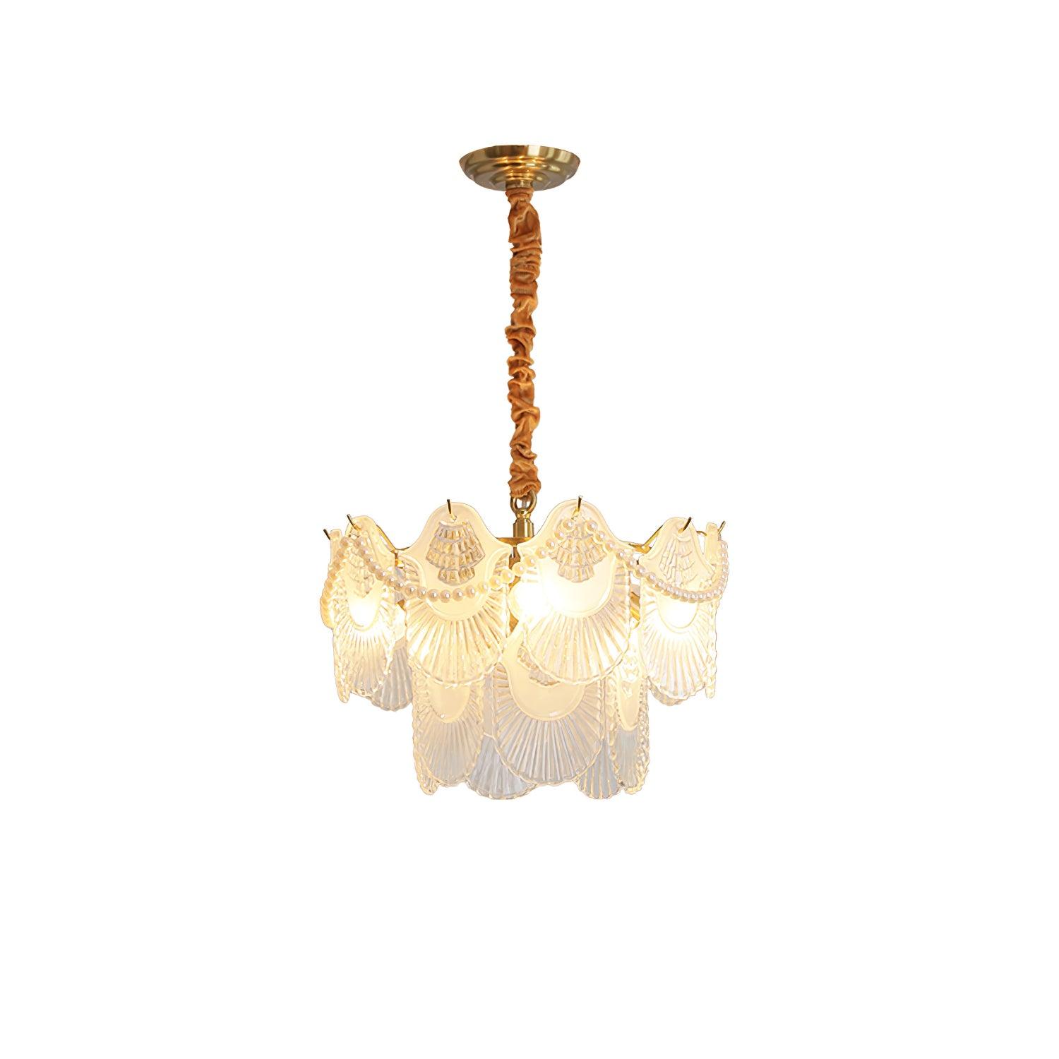 Pearl Glass Shell Chandelier