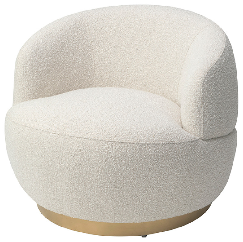 Round White Boucl√© Swivel Chair  Liang  ampEimil Vitale   Contemporary   Armchairs And Accent Chairs   by Oroa   Distinctive Furniture  Houzz