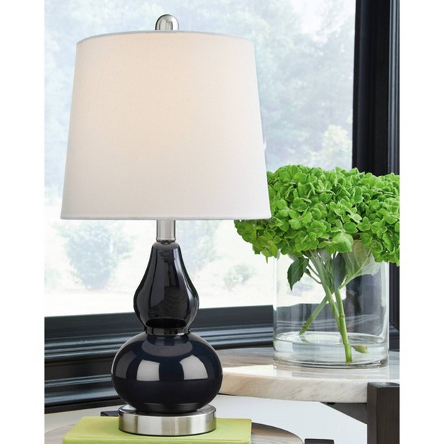 Makana Glass Table Lamp Navy Signature Design By Ashley