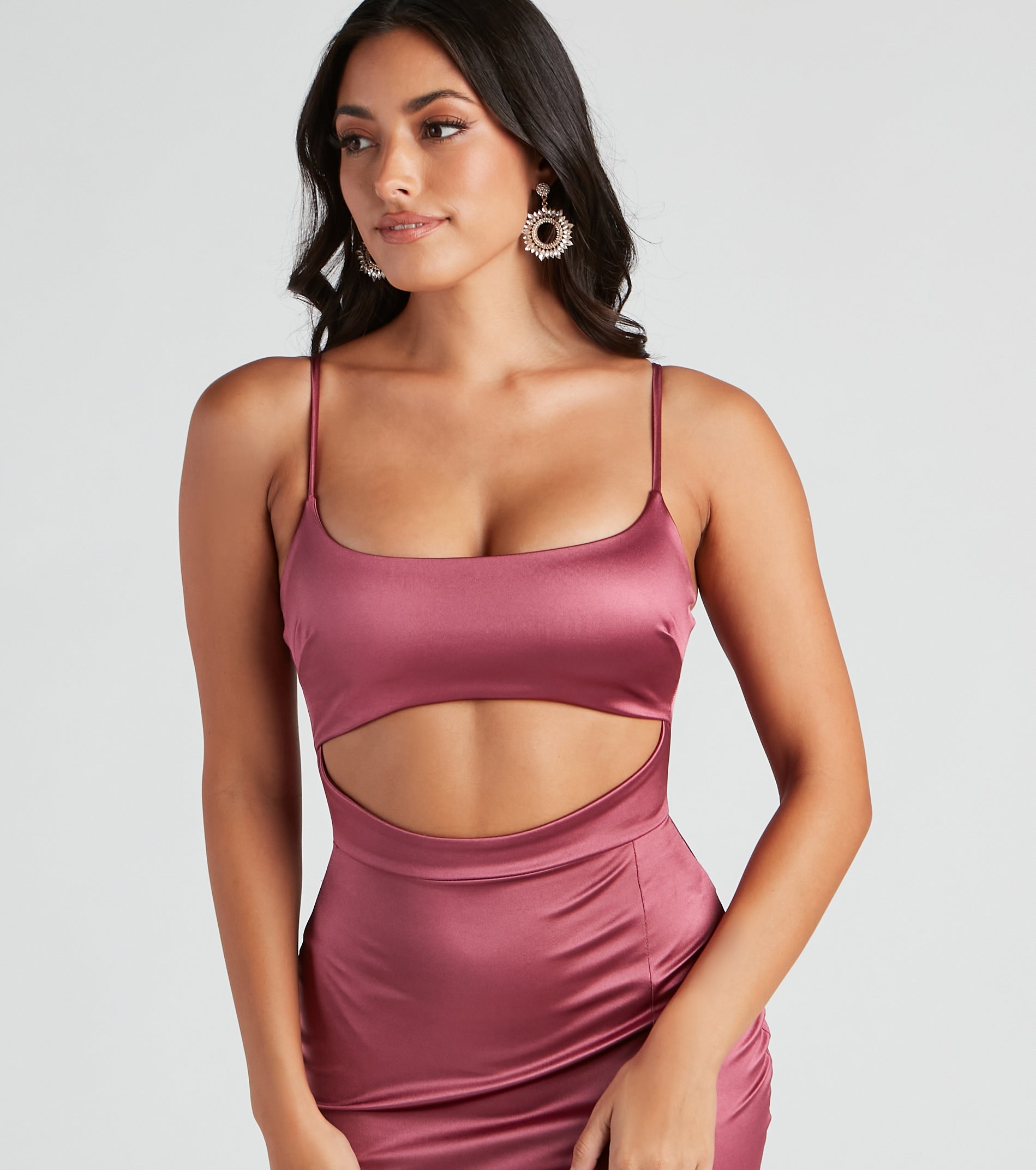 All Eyes On You Satin Midi Dress