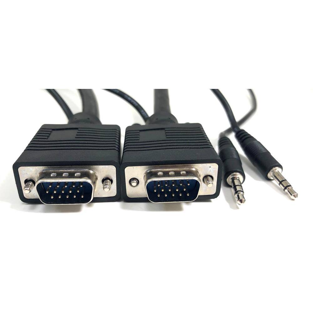 Micro Connectors Inc 25 ft. XVGASVGAVGA Projector Monitor Cable with 3.5 mm Stereo Audio Plug M05-112AU25