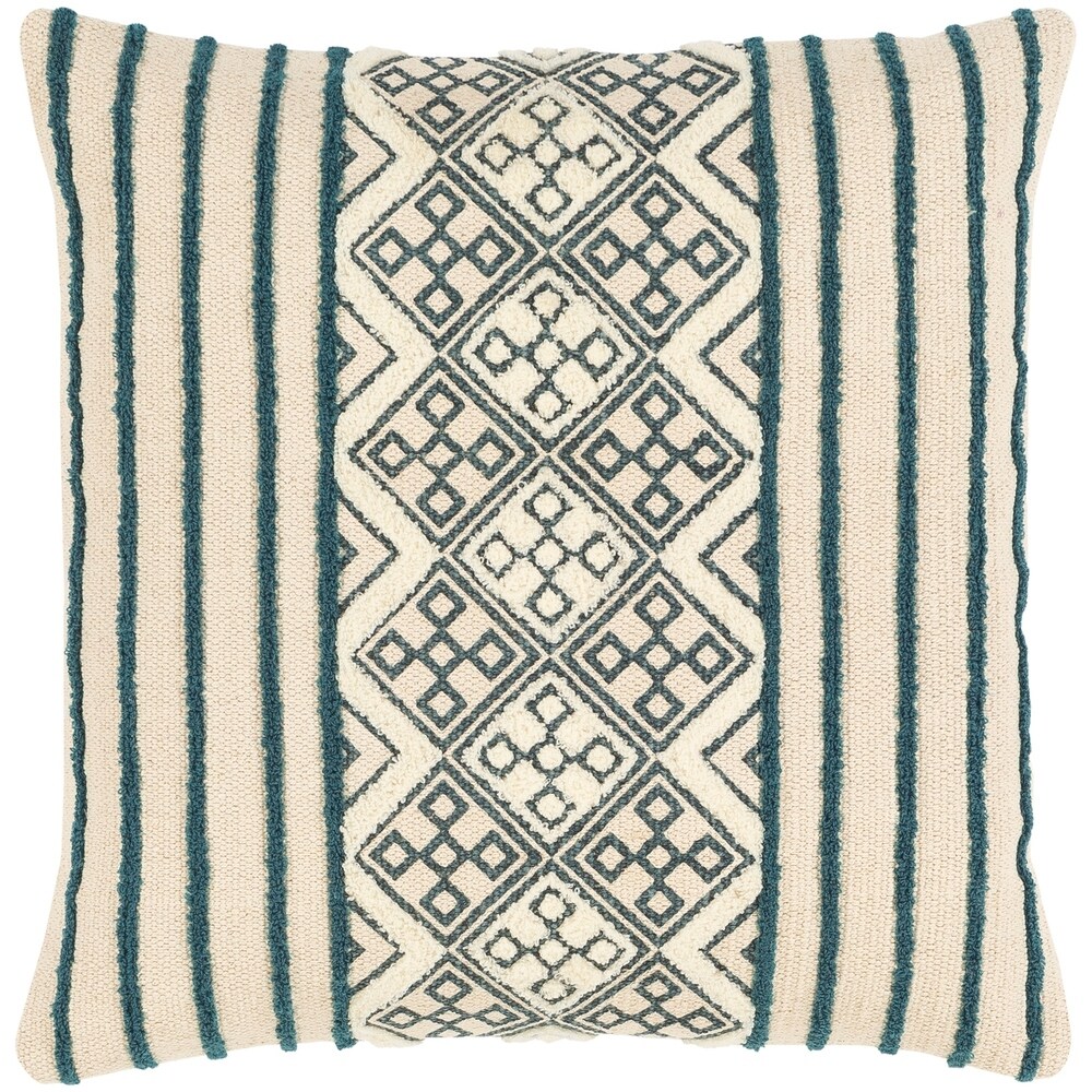 Tihana Bohemian Block Print 20 inch Throw Pillow