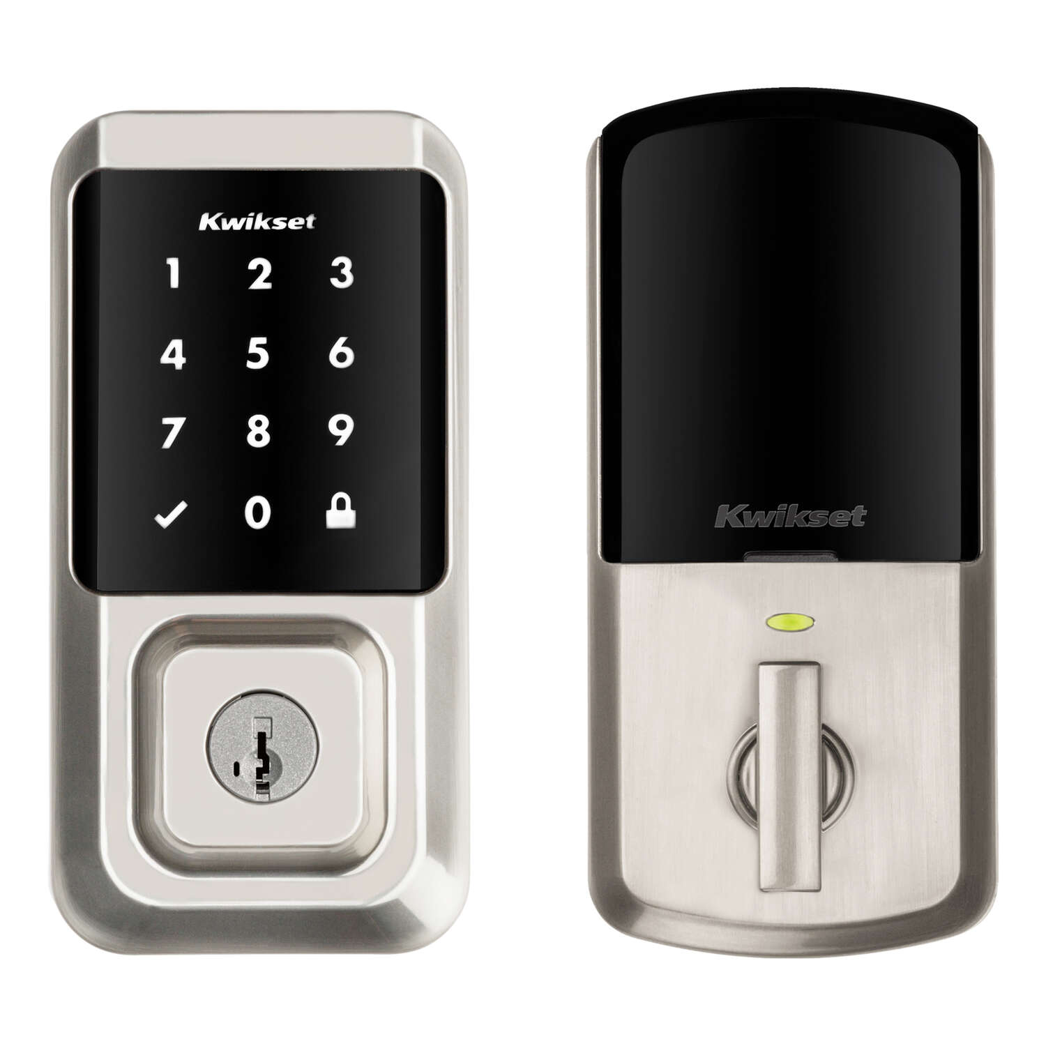 Kwikset SmartKey Halo Satin Nickel Metal Touchscreen Deadbolt