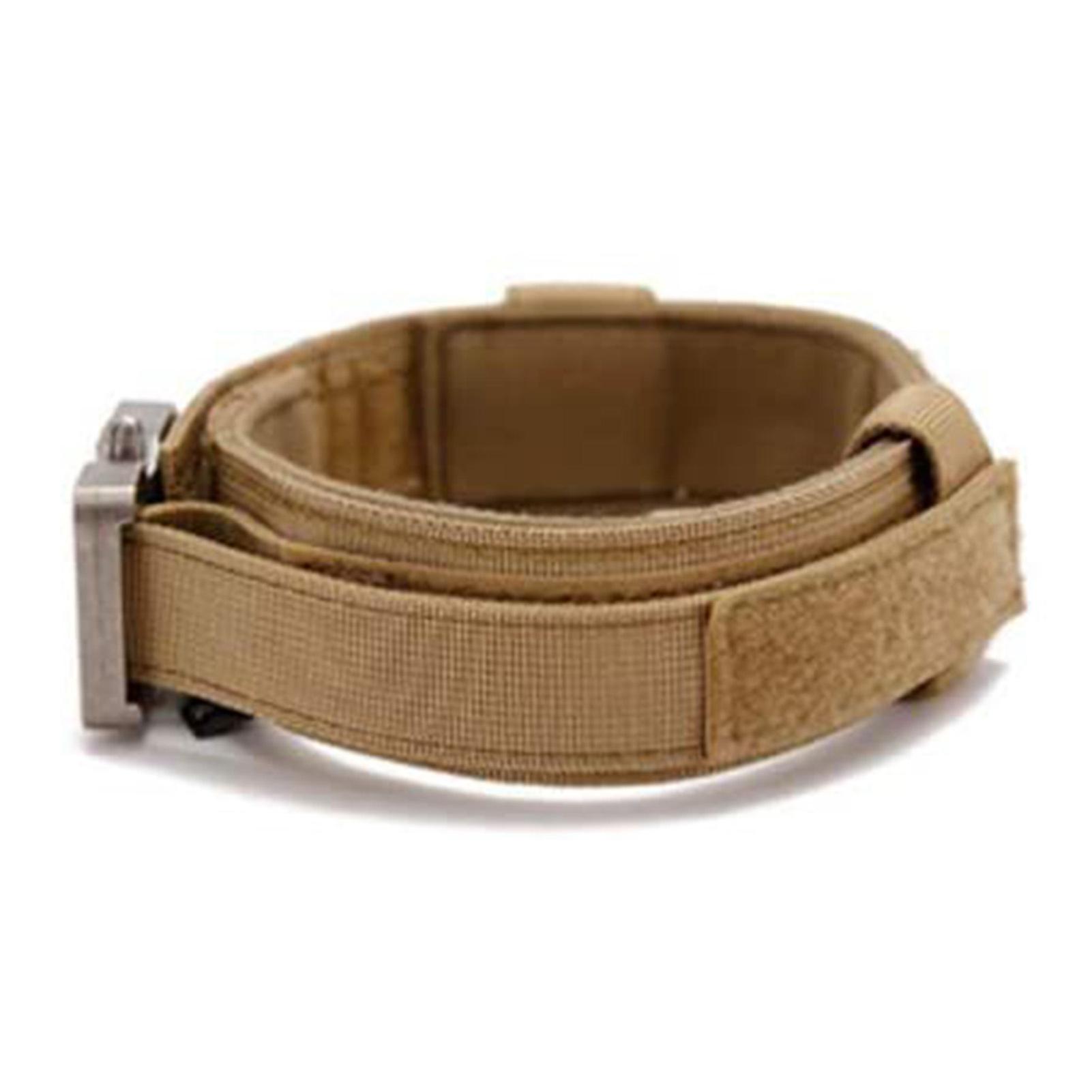 Adjustable Dog Collar Comfortable Breathable Pet Dog Collar with Metal Buckle And D Ring for Training Medium Large Dogs Khaki L