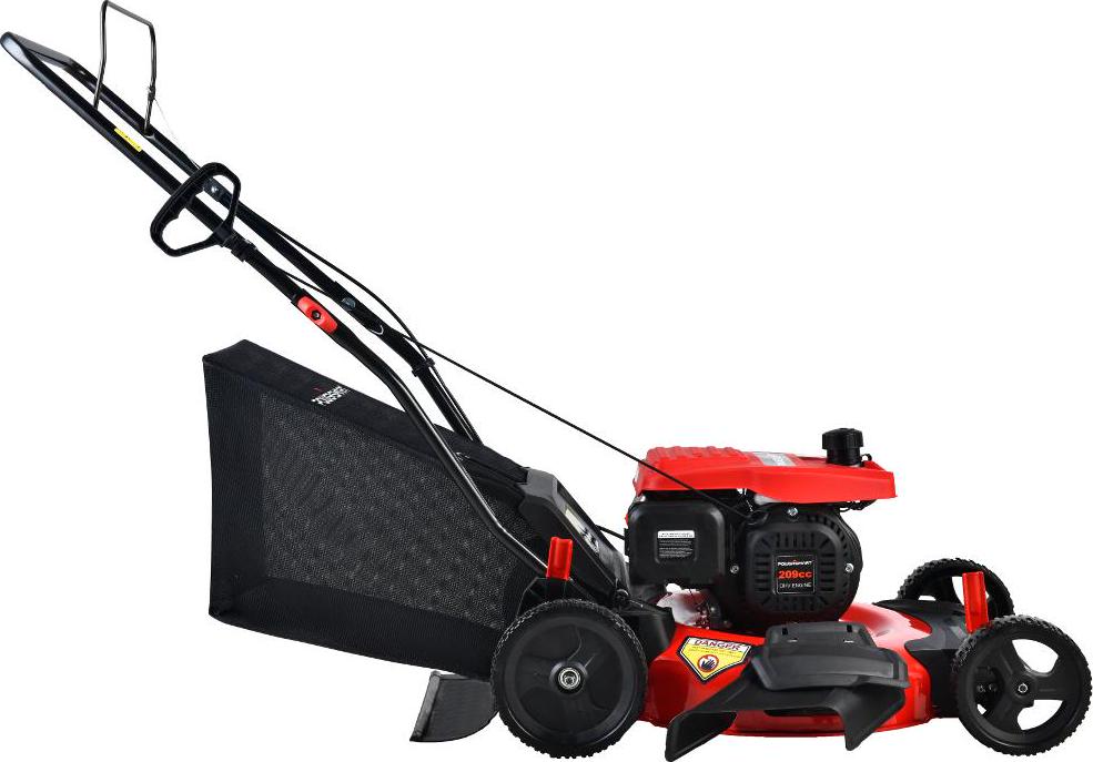 PowerSmart 209CC Engine 21  3in1 Gas Powered Push Lawn Mower DB2194PH with 8  Rear Wheel Rear Bag Side Discharge and Mulching  Crowdfused