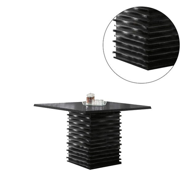 Wood Square Top Table in Black Finish