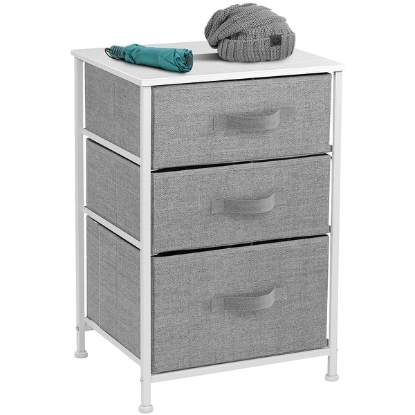 Nightstand 3-Drawer Shelf Storage Bedroom Furniture and End Table Chest - - 30821842