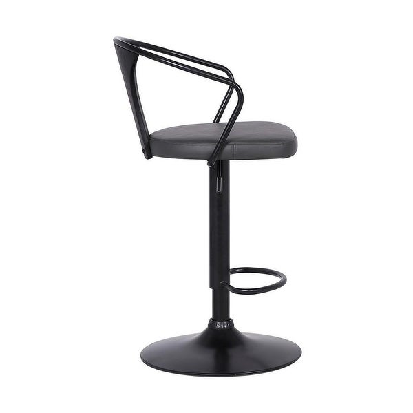 Adjustable Leatherette Swivel Barstool with Curved Back - 34.5 H x 20 W x 19 L Inches