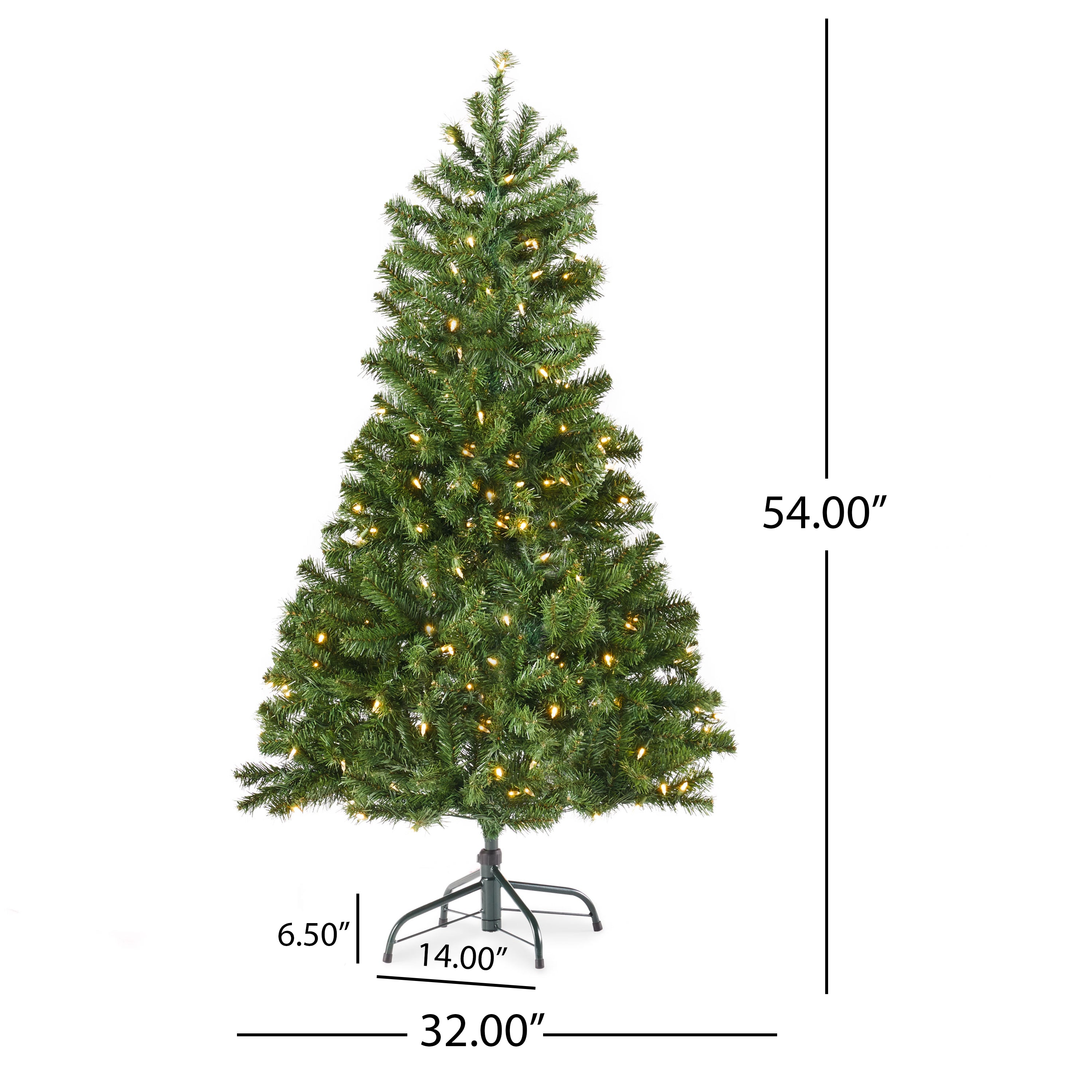 4.5-foot Noble Fir Pre-Lit Clear LED Hinged Artificial Christmas Tree