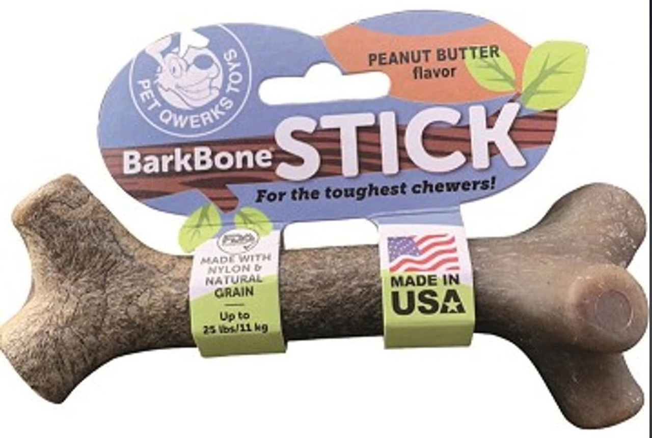 Pet Qwerks Barkbone Stick Nylon Dog Chew， Peanut Butter Flavor