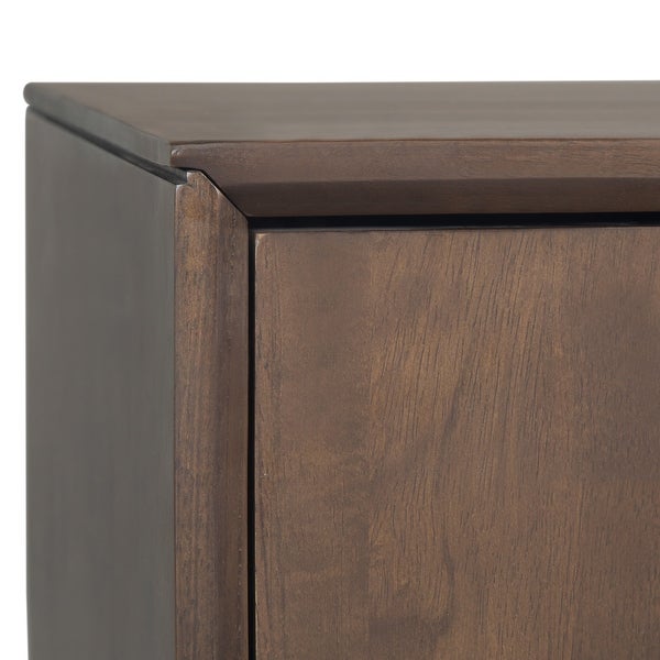 WYNDENHALL Devlin SOLID HARDWOOD and Metal 60 inchWideRectangle Industrial Sideboard with Centre Drawers in Walnut Brown