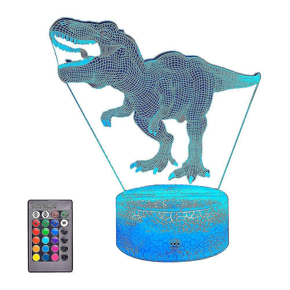 3d Night Light For Kids With Remote and Smart Press T Rex Bedside Lamp