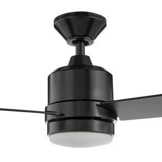 Hampton Bay Castlegate 44 in. Indoor Integrated LED Matte Black Ceiling Fan with 3 Reversible Blades Light Kit and Remote Control 52192