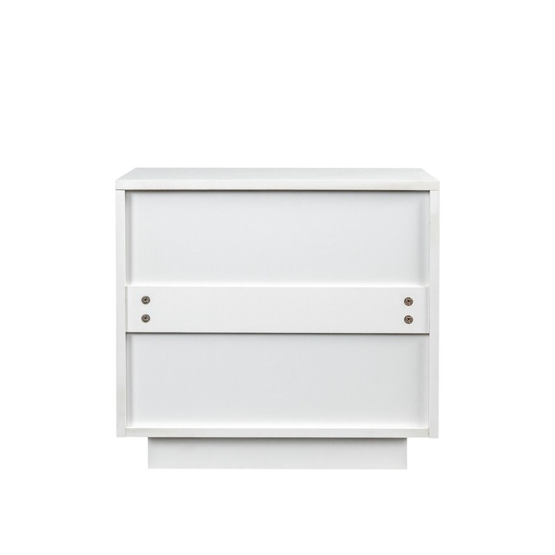 Modern 2 Drawers High gloss Nightstand with LED Lights