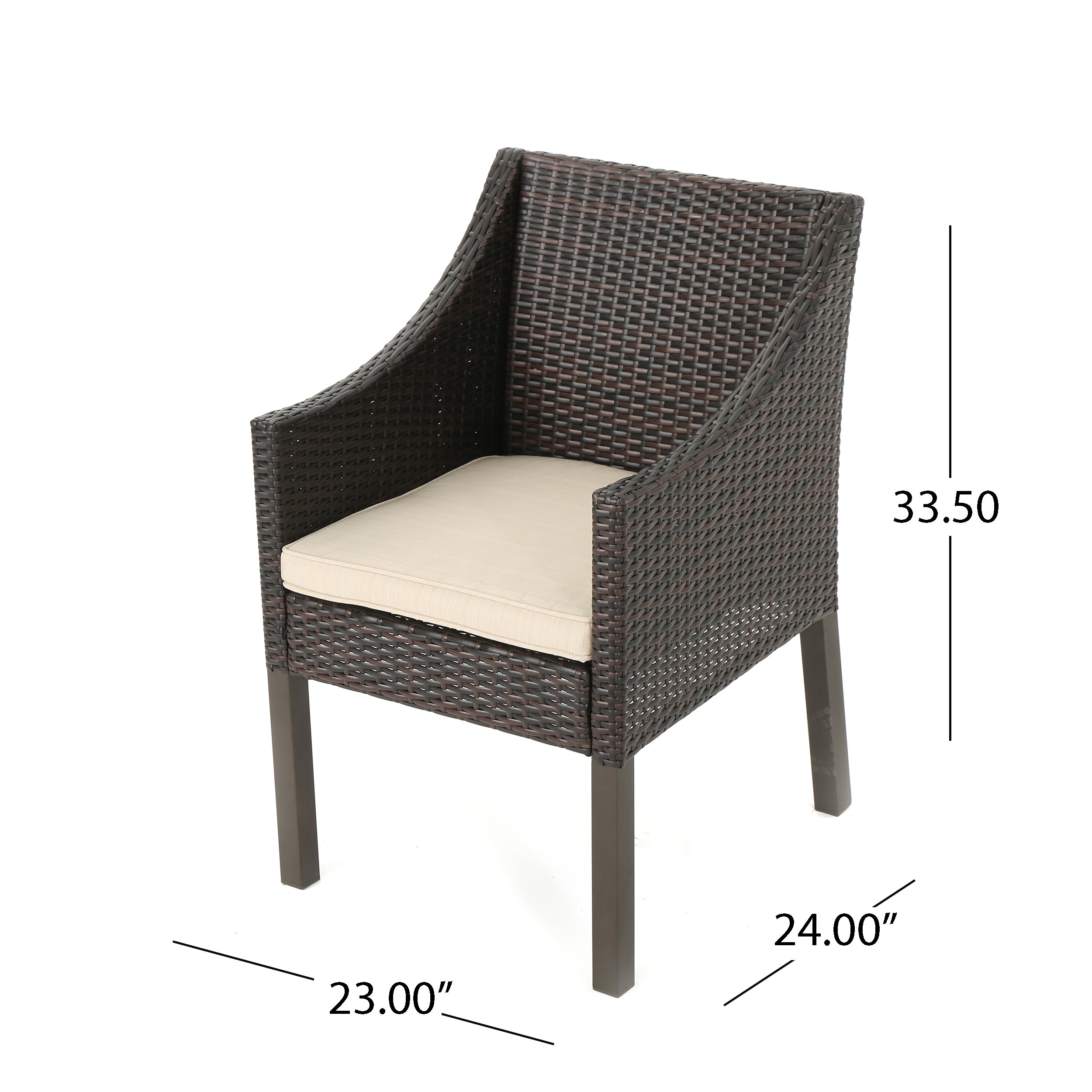 Antioch Outdoor Wicker Dining Chairs with Water Resistant Cushions (Set of 2)