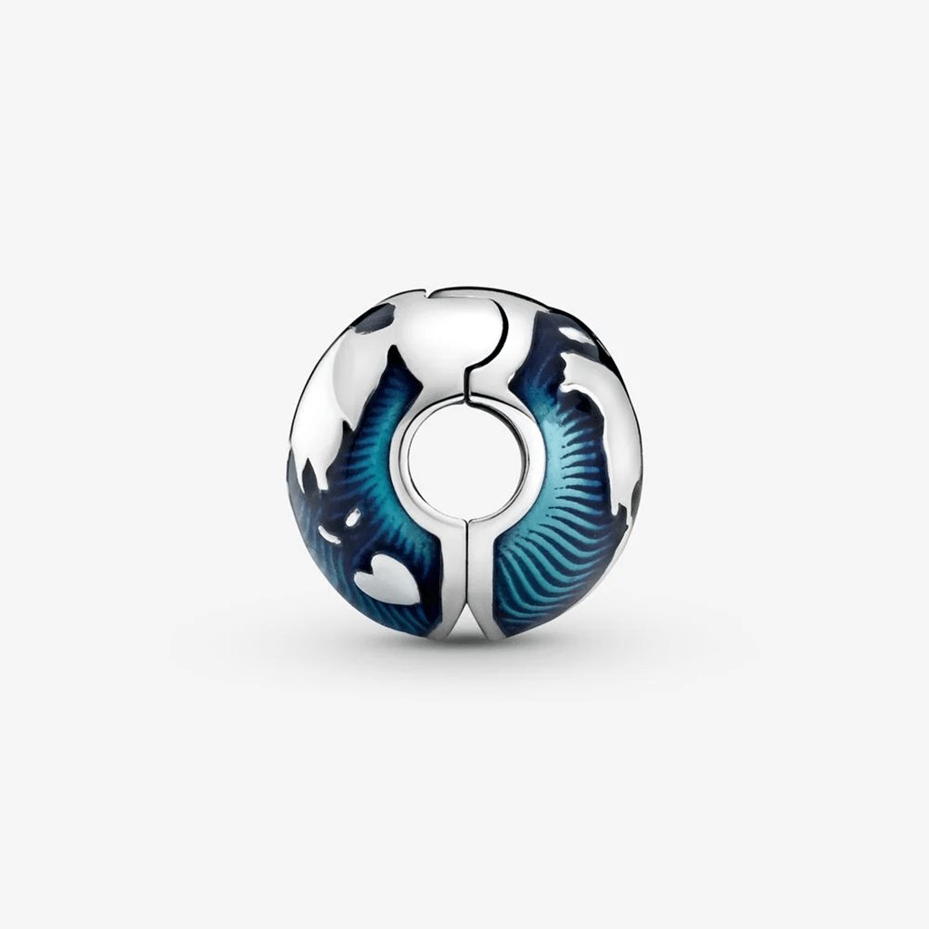 PANDORA  Blue Globe Clip Charm