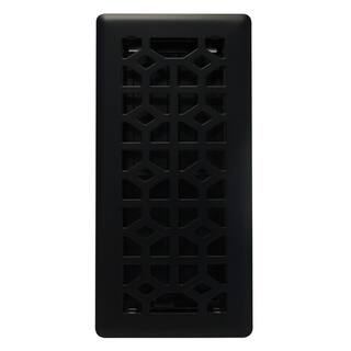 Modern Homes 4 in x 10 in Floor Register Abstract Matte Black 18145