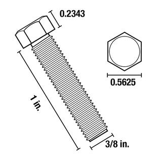 Everbilt 38 in.-16 x 1 in. Zinc Plated Hex Bolt (25-Pack) 800820