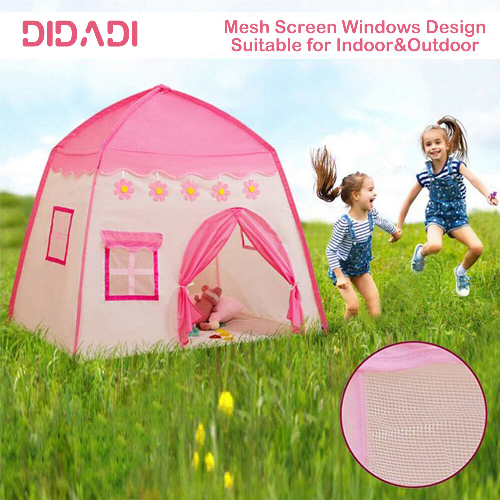 Princess Castle Tent for Kid Girls DIDADI-Kids Durable Pink Playhouse Tents Indoor andOutdoor Large Children Play Room for Imaginative Games Toys for Child Birthday Gifts for Girls