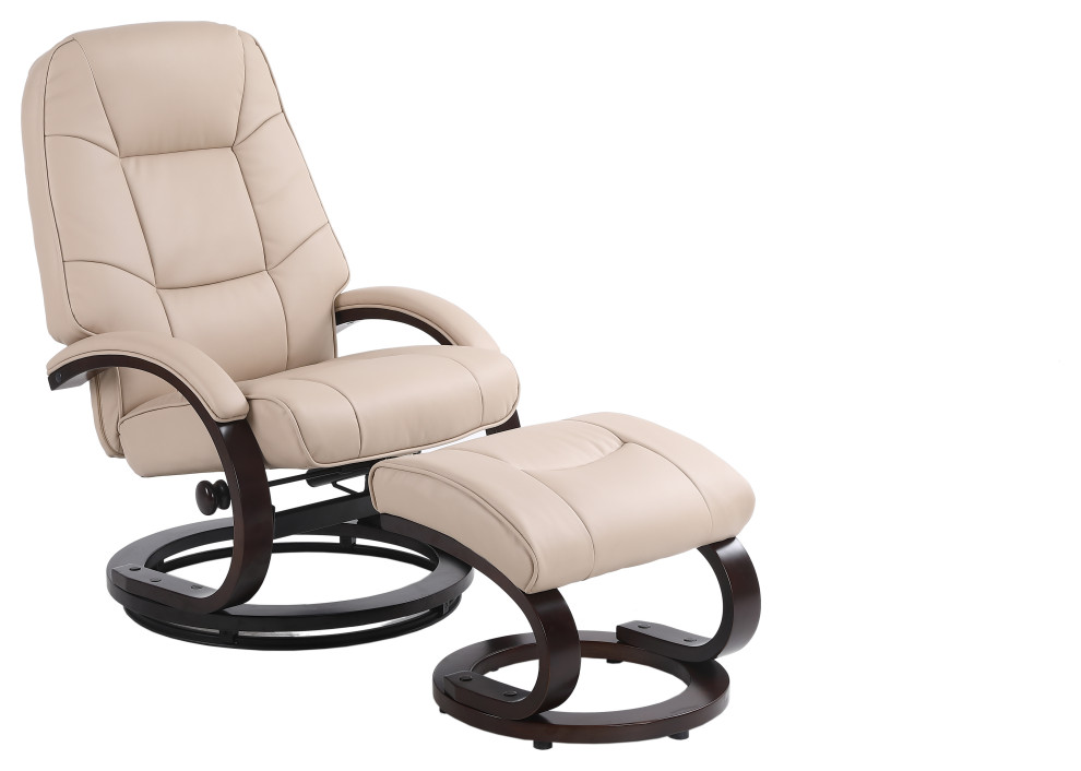 Sundsvall Recliner and Ottoman in Khaki Air Leather   Contemporary   Recliner Chairs   by Progressive Furniture  Houzz