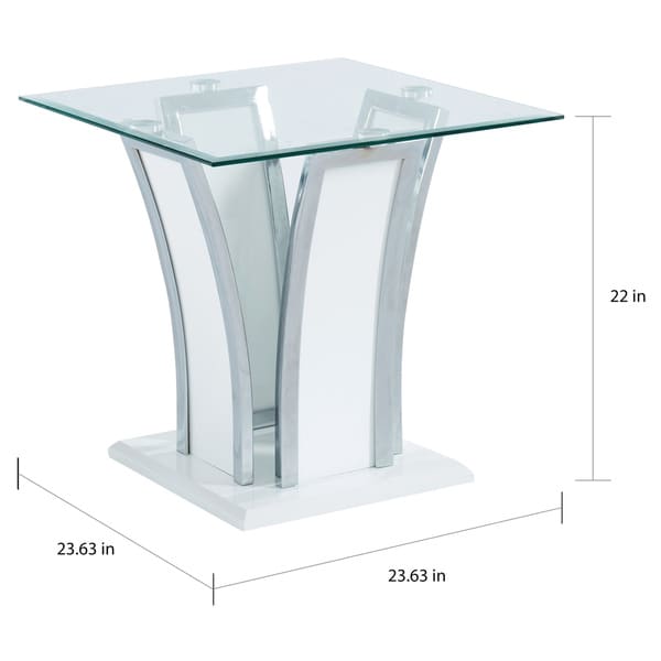 Silver Orchid Brian Modern 24-inch Glass Top Side Table