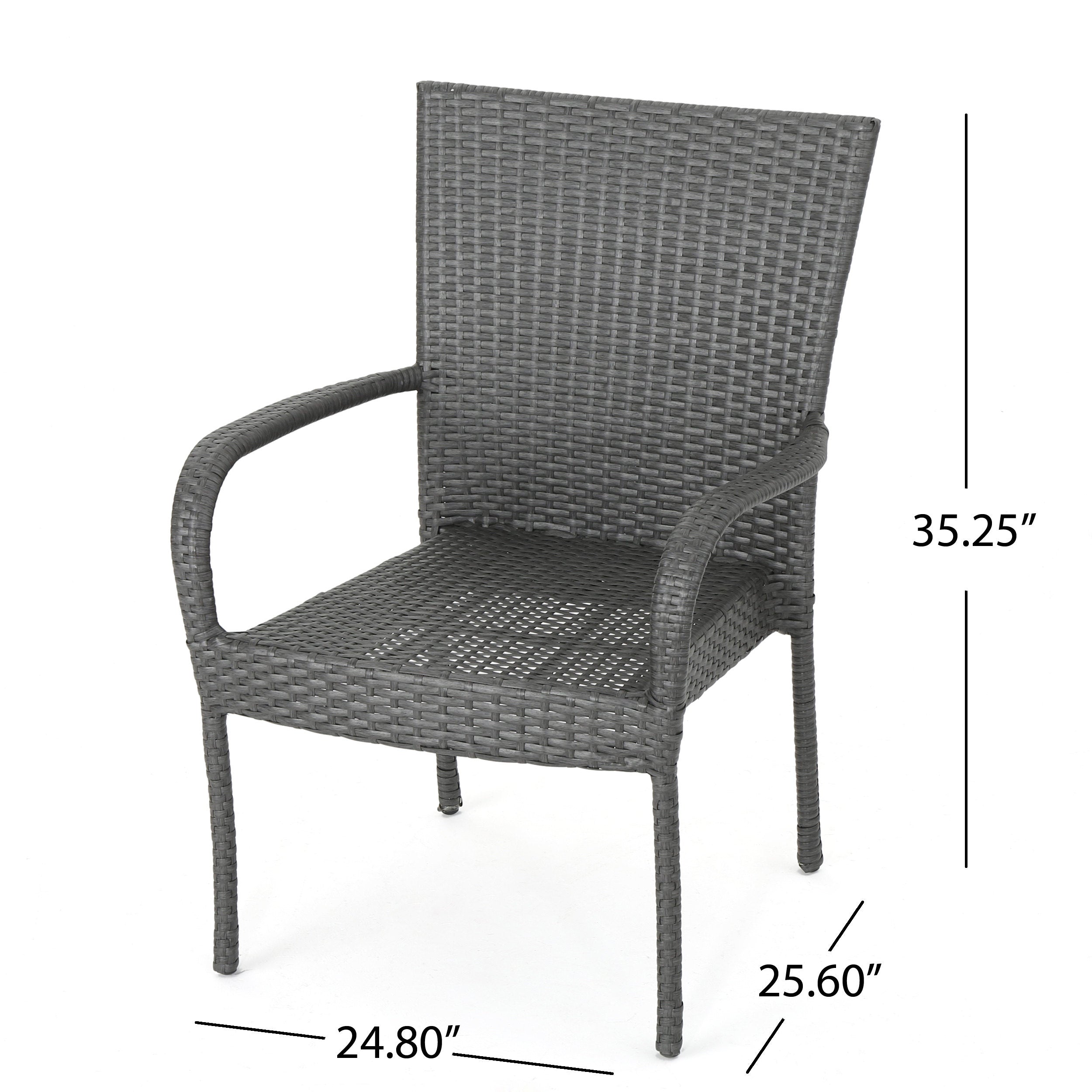 Sultana Outdoor Grey Wicker Stackable Club Chairs (Set of 2)