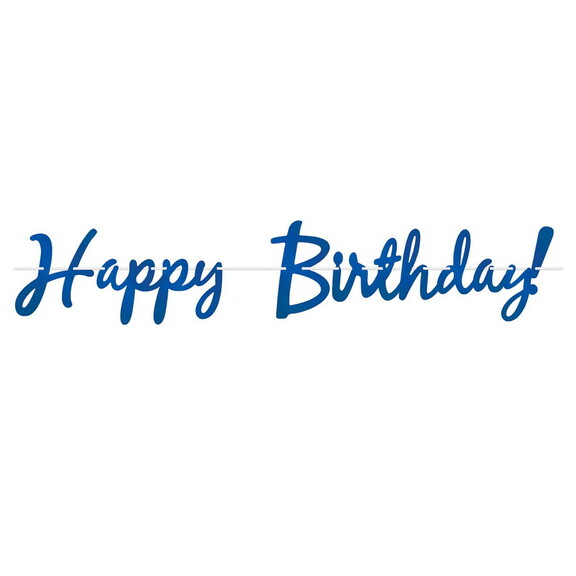 Beistle 53385 B Foil Happy Birthday! Streamer  blu...