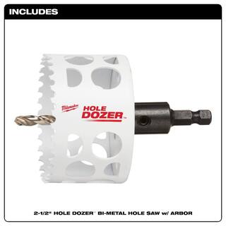 MW 2-12 in. Hole Dozer Bi-Metal Hole Saw with 38 in. Arbor  Pilot Bit 49-56-9669