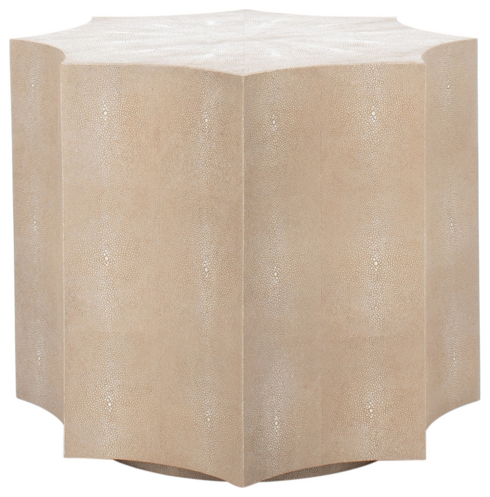 Robyn Faux Shagreen End Table Natural   Transitional   Side Tables And End Tables   by Virgil Stanis Design  Houzz
