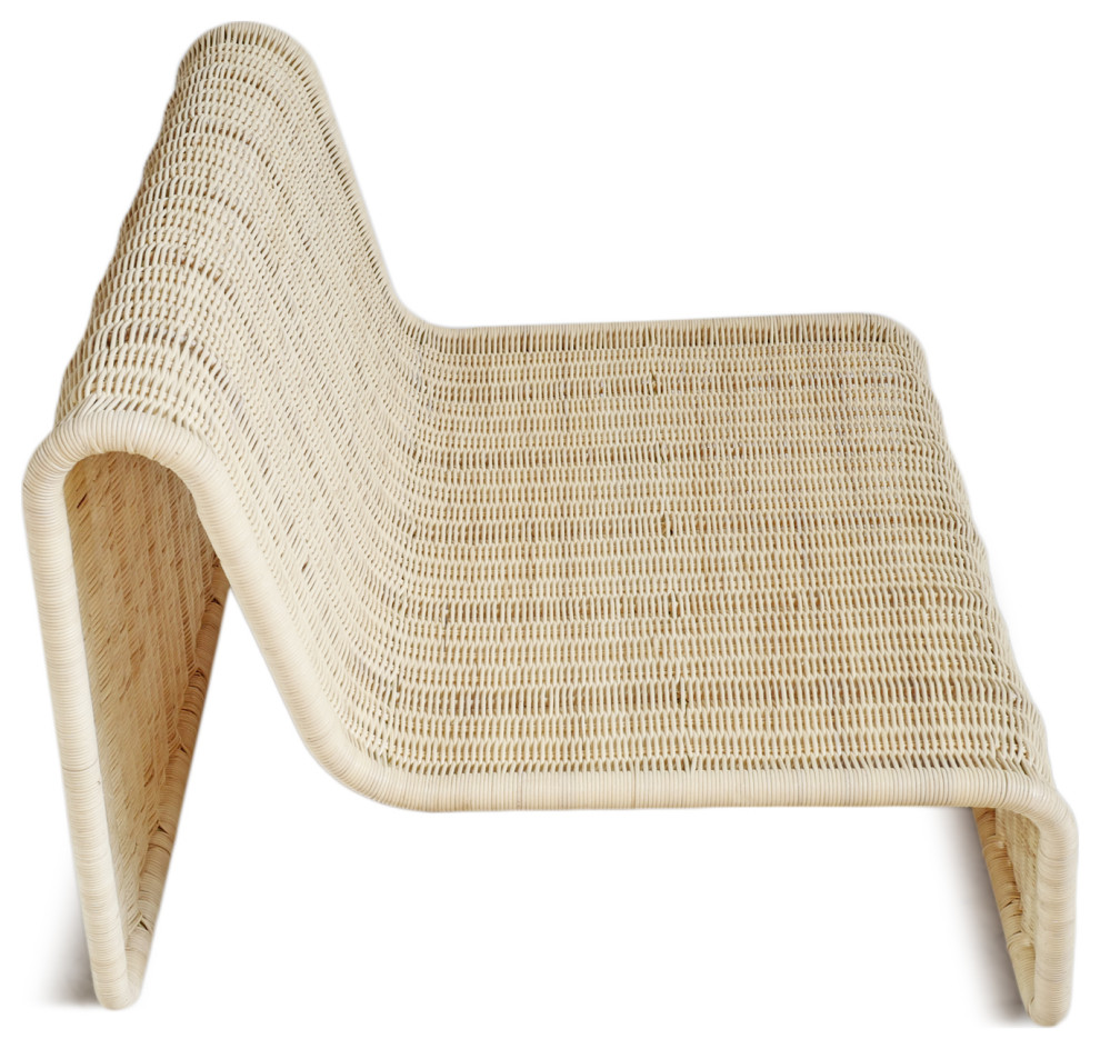 Raw Wicker Wide Mod Chair   Tropical   Armchairs And Accent Chairs   by Design Mix Furniture  Houzz